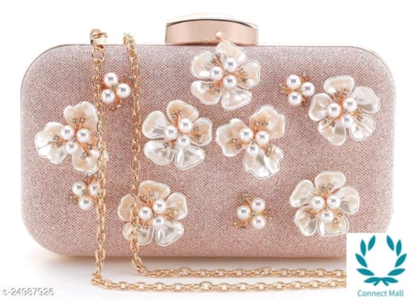 Women's Glitter Floral Clutch